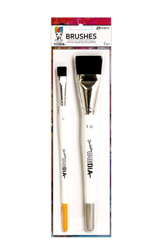 Dina Wakley Media Brushes 1/2" & 1-1/2" Flat Brushes (Twin Pack)