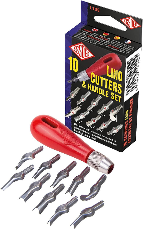 10 Lino Cutters & handle set