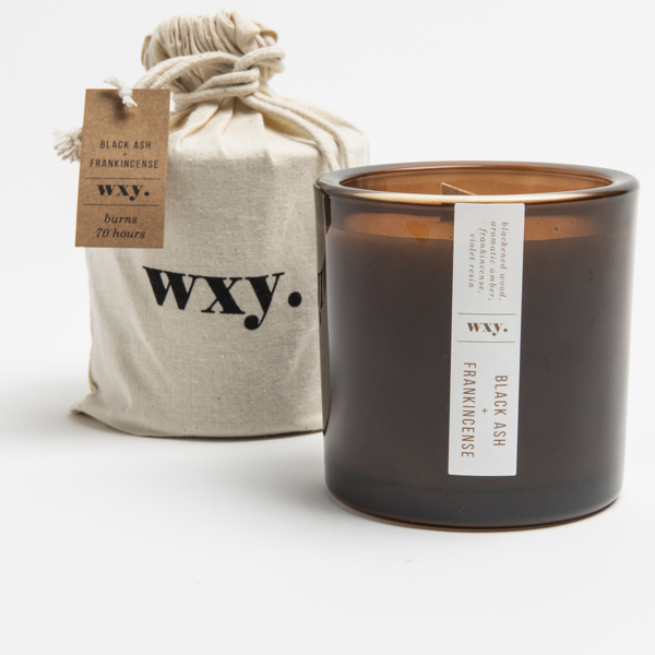 WXY Black Ash & Frankincense Amber Candle Large