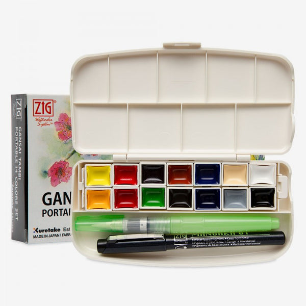 Kuretake Gansai Tambi portable 14 colour Water colour paint set