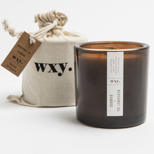 WXY Bamboo & Bergamot Oil Amber Candle Large