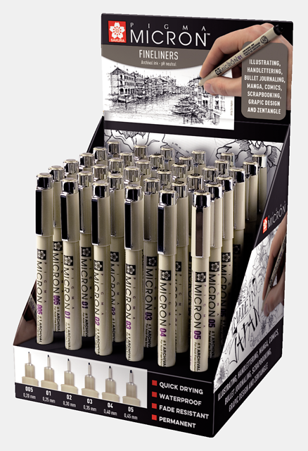 Pigma Micron Pens 0.20mm - 0.45mm (Black & Brown) – EverythingArt