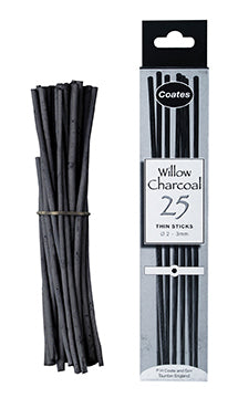 Coates Willow Charcoal 25 thin sticks