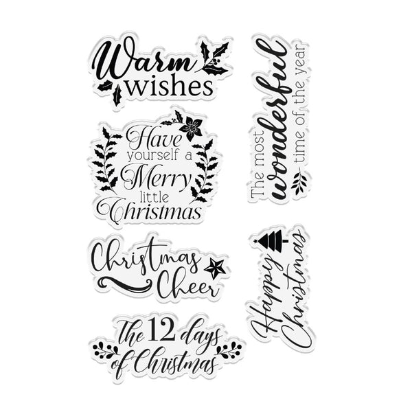 Crafters Companion "Warm Wishes" Clear Acrylic Stamp Set