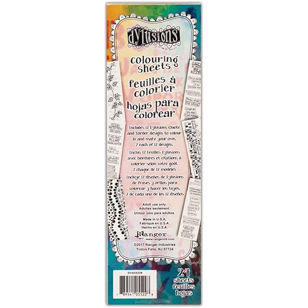 Dylusions Colouring Sheets Quote & Border Design