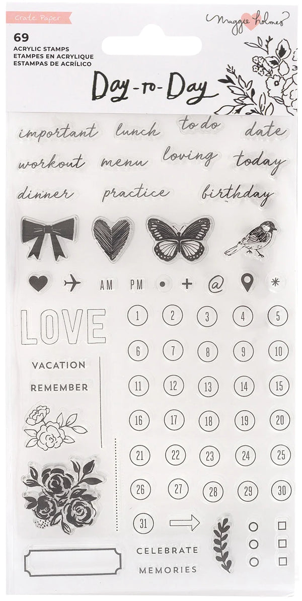 Maggie Holmes Day to Day planner clear stamp set